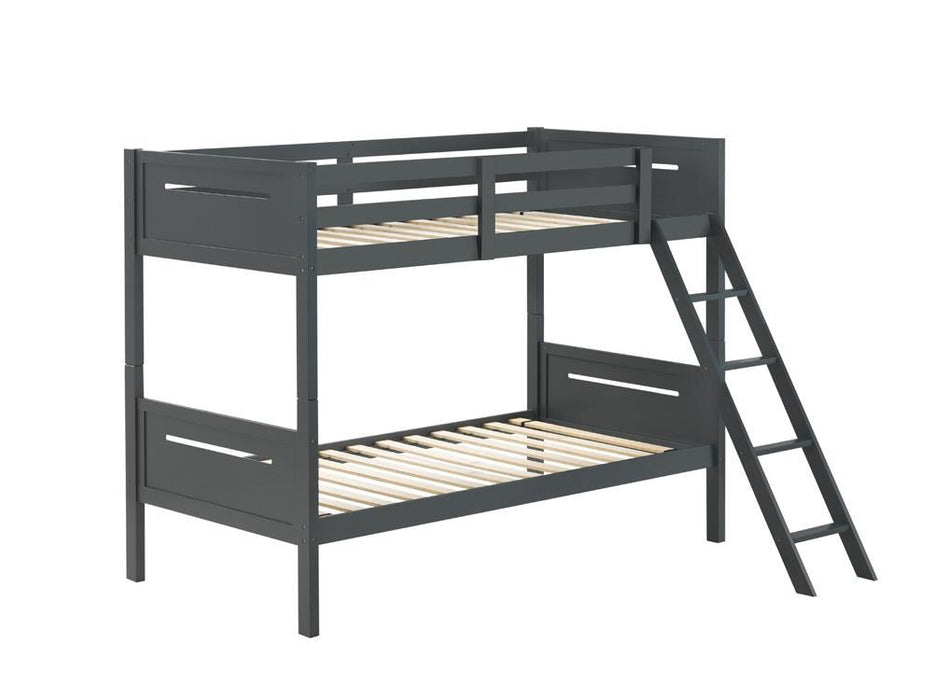 Littleton Twin Over Twin Bunk Bed Grey