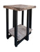 Old Wood Chairside Table w/ Iron Base image