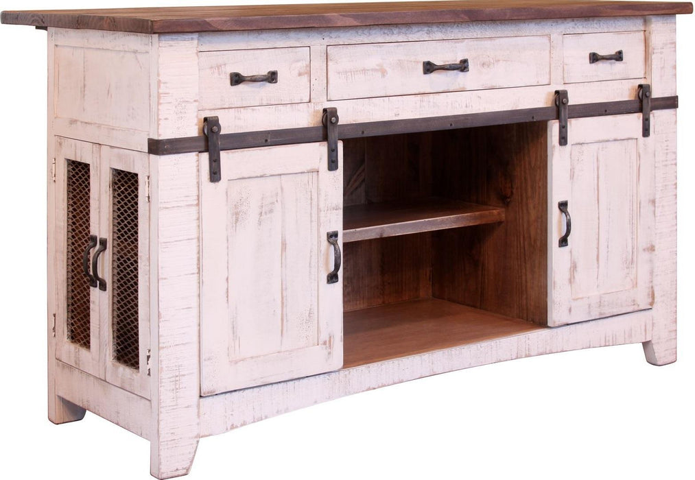 Pueblo 3 Drawer Kitchen Island in White image