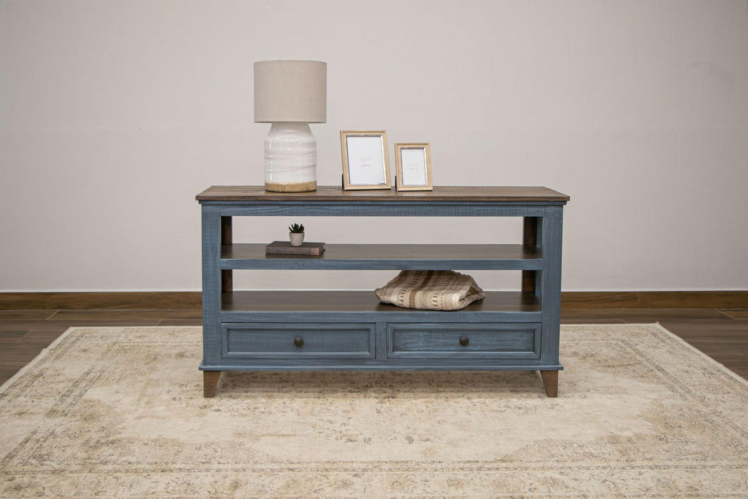 Toscana 2 Drawers, Sofa Table Blue