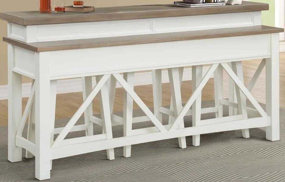 Parker House Americana Modern Everywhere Console with 3 Stools in Cotton