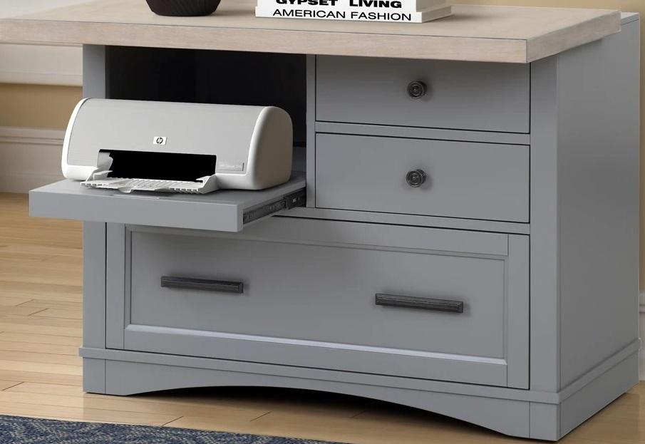 Parker House Americana Modern Functional File with Power Center in Dove