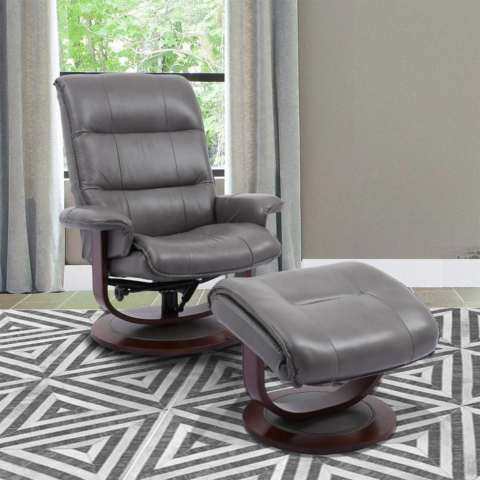 Parker House Knight Manual Reclining Swivel Chair and Ottoman Ice