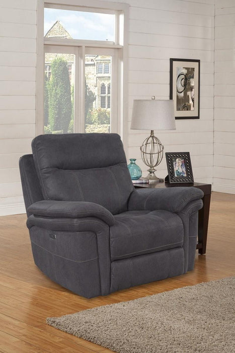 Parker House Mason Recliner Power with USB Charging Port and Power Hradrest in Charcoal