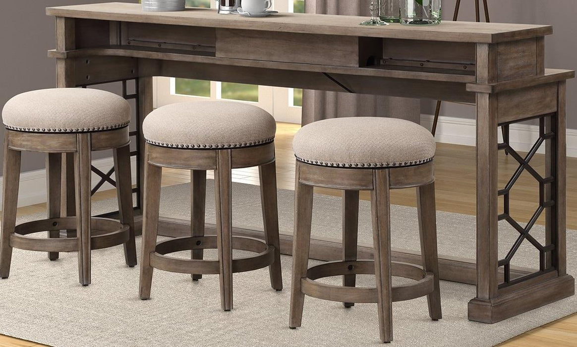 Parker House Sundance Everywhere Console with 3 Stools in Sandstone