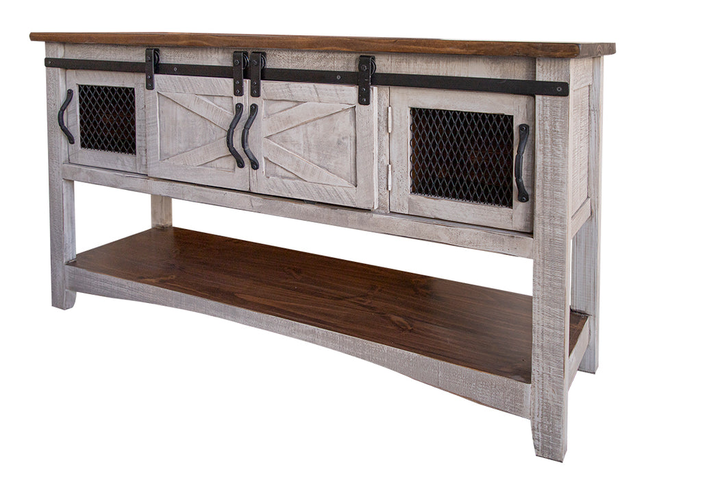 Pueblo Gray Sofa Table 4 Doors image