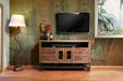 Urban Gold 62" TV Stand w/2 Glass doors, 4 Drawers image