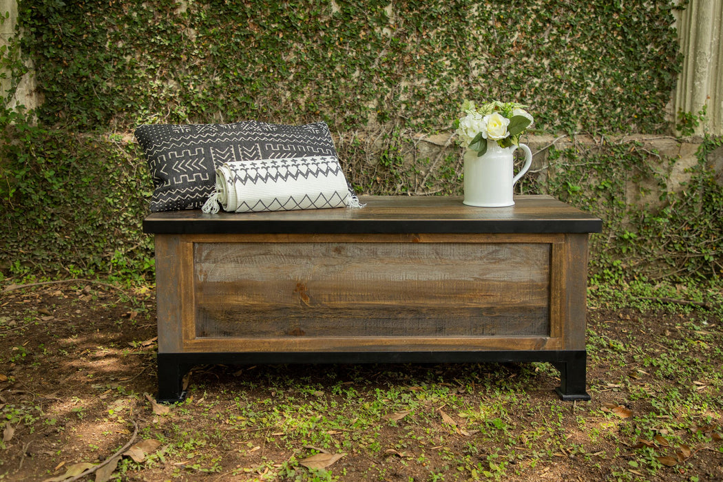 Antique Gray Bedroom Storage Trunk